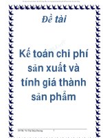 Đề tài: Kế toán chi phí sản xuất và tính giá thành sản phẩm
