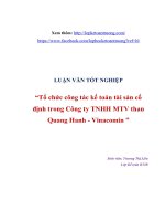 Tổ chức công tác kế toán tài sản cố định trong Công ty TNHH MTV than Quang Hanh - Vinacomin 