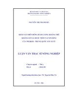 Khảo sát biến động hàm lượng kháng thể kháng h ở gà được tiêm vacxin h5n2 của WEIKER   trung quốc sản xuất 