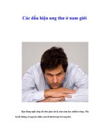 Tài liệu Các dấu hiệu ung thư ở nam giới pptx