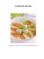 Tài liệu Canh bí đỏ nấu dừa ppt