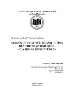 Những yếu tố ảnh hưởng đến thu nhập bình quân của hộ gia đình tp HCM 