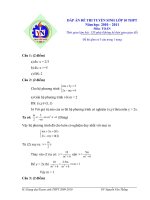 Gián án đáp an đề thi 10-11