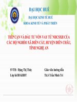 Slide TIẾP cận và đầu tư vốn VAY từ NH CSXH của các hộ NGHÈO xã DIỄN cát, HUYỆN DIỄN CHÂU, TỈNH NGHỆ AN 