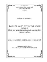 Quan hệ việt   mỹ và tác động của nó với an ninh việt nam sau chiến tranh lạnh 