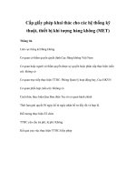 Tài liệu Cấp giấy phép khai thác cho các hệ thống kỹ thuật, thiết bị khí tượng hàng không (MET) pdf