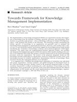 Tài liệu Towards Framework for Knowledge Management Implementation ppt
