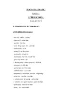 Tài liệu SUMMARY – GRADE 7 - UNIT 6 ppt