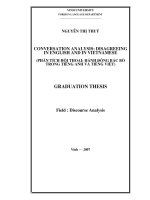 Conversation analysis disagreeing in english and in vietnamese, phân tích hội thoại hành động bác bỏ trong tiếng anh và tiếng việt 
