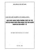 Giải pháp hoàn thiện phương thức chi trả chế độ khám chữa bệnh ngoại trú cho người tham gia BHYT 