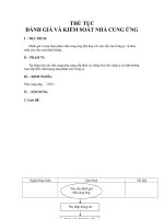 Tài liệu THỦ TỤC ĐÁNH GIÁ VÀ KIỂM SOÁT NHÀ CUNG ỨNG doc