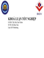 Slide xác ĐỊNH các yếu tố ẢNH HƯỞNG đến HÀNH VI KHÁCH HÀNG cá NHÂN sử DỤNG DỊCH vụ TIỀN gửi tại NGÂN HÀNG TMCP đầu tư & PHÁT TRIỂN VIỆT NAM CHI NHÁNH HUẾ 
