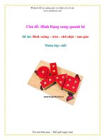 Tài liệu Chủ đề: Hình Dạng xung quanh bé - Đề tài: Hình vuông – tròn – chữ nhật – tam giác - Nhóm lớp: chồi ppt