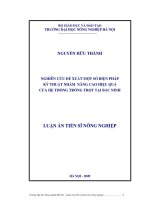 nghiên cứu đề xuất một số biện pháp kỹ thuật nhằm nâng cao hiệu quá của hệ thống trồng trọt tại bắc ninh 