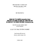 Đánh giá tỷ lệ nhiễm aspergillus flavus trên hạt giống lạc tại nghi lộc, vùng phụ cận vụ xuân 2011 và phòng trừ bằng trichoderma spp luận văn thạc sỹ nông lâm ngư 