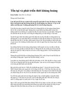 Tài liệu Tồn tại và phát triển thời khủng hoảng pdf