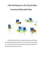 Tài liệu Nắm bắt thông tin, yếu tố quyết định trong hoạt động ngân hàng docx