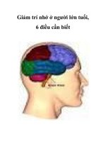 Tài liệu Giảm trí nhớ ở người lớn tuổi, 6 điều cần biết docx