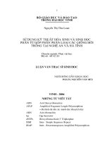 Sử dụng kỹ thuật hoá sinh và sinh học phân tử góp phần phân loại các giống bưởi trồng tại nghệ an và hà tĩnh 