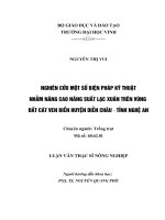 Nghiên cứu một số biện pháp kỹ thuật nhằm nâng cao năng suất lạc xuân trên vùng đất cát ven biển huyện diễn châu   tỉnh nghệ an luận văn thạc sỹ nông lâm ngư 