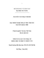 Đặc điểm nghệ thuật tiểu thuyết nguyễn khắc phê 