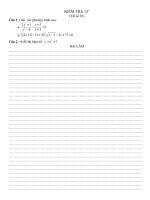 Gián án * ĐỀ KIỂM TRA 15 PHÚT ĐẠI SỐ CHƯƠNG II