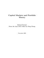 Capital markets and portfolio theory (2000) 