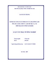 Đánh giá năng suất sinh sản của hai dòng lợn ông bà c1230, c1050 và lợn bộ me ca, c22 trên địa bàn tỉnh nam định 