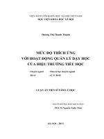 Mức độ thích ứng với hoạt động quản lý dạy học của hiệu trưởng trường tiểu học 