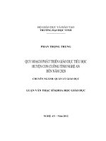 Quy hoạch phát triển giáo dục tiểu học huyện con cuông   tỉnh nghệ an đến năm 2020 luận văn thạc sĩ khoa học giáo dục 