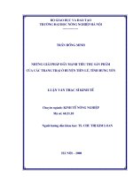 Những giải pháp đẩy mạnh tiêu thụ sản phẩm của các trang trại huyện tiên lữ, tỉnh hưng yên 