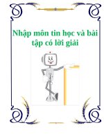 Tài liệu Nhập môn tin học và bài tập có lời giải doc