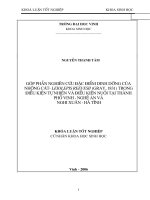 Góp phần nghiên cứu đặc điểm dinh dưỡng của nhông cát   leiolepis reevesil (gray, 1831) trong điều kiện tự nhiên và điều kiện nuôi tại thành phố vinh   nghệ an và nghi xuân   hà tĩnh 