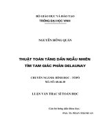 Thuật toán tăng dần ngẫu nhiên tìm tam giác phân delaunay luận văn thạc sỹ toán học 
