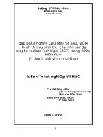 Góp phần nghiên cứu một số đặc điểm hình thái và sinh thái của rắn sọc dưa elaphe radiata (schlegel 1837) trong điều kiện nuôi tại thành phố vinh   nghệ an 
