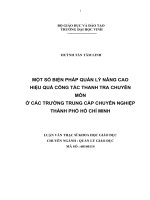 Một số biện pháp quản lý nâng cao hiệu quả công tác thanh tra chuyên môn ở các trường trung cấp chuyên nghiệp thành phố hồ chí minh 