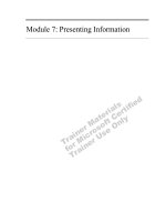 Tài liệu Module 7: Presenting Information pptx