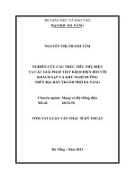 Nghiên cứu cấu trúc tiêu thụ điện và các giải pháp tiết kiệm điện đối với khách sạn và khu nghỉ dưỡng trên địa bàn thành phố đà nẵng 