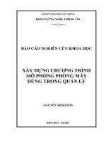 Xây dựng hệ thống mô phỏng phòng máy dùng trong quản lý báo cáo nghiên cứu khoa học 