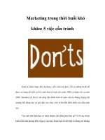 Tài liệu Marketing trong thời buổi khó khăn: 5 việc cần tránh ppt