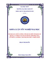 Đánh giá chất lượng tín dụng đối với khách hàng cá nhân tại ngân hàng TMCP an bình chi nhánh thừa thiên huế 