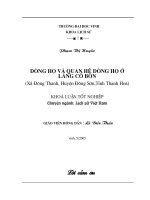 Dòng họ và quan hệ dòng họ ở làng cổ bôn (xã đông thanh   huyện đông sơn   tỉnh thanh hoá) 