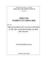 MỘT số GIẢI PHÁP NÂNG CAO CHẤT LƯỢNG DỊCH vụ THư VIỆN tại TRưỜNG đại học lạc HỒNG đến năm 2015 