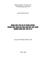 Đóng góp của du kí phạm quỳnh trong việc hiện đại hóa văn học việt nam những năm đầu thế kỷ XX 