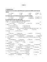 Bài giảng Trắc nghiệm Anh 9 Bài 1