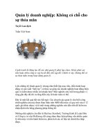 Tài liệu Quản lý doanh nghiệp: Không có chỗ cho sự thỏa mãn docx