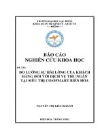 ĐO LƯỜNG sự hài LÒNG của KHÁCH HÀNG đối với DỊCH vụ THU NGÂN tại SIÊU THỊ CO OPMART BIÊN hòa 
