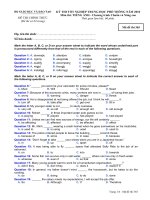 Tài liệu Đề thi chính thức kỳ thi tốt nghiệp THPT 2010 môn Tiếng anh - Chương trình chuẩn và nâng cao (Mã đề thi 365) pdf