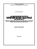 An investigation into the effects of brainstorming and giving a text as model on phan dinh phung high school student's attitude and writing ability 
