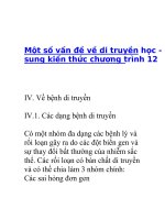 Tài liệu Một số vấn đề về di truyền học - Bổ sung kiến thức chương trình 12 ppt